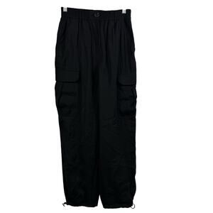 Joie NWOT Black Cargo Pants XS Modal Jogger Elastic Waist High Rise Athleisure